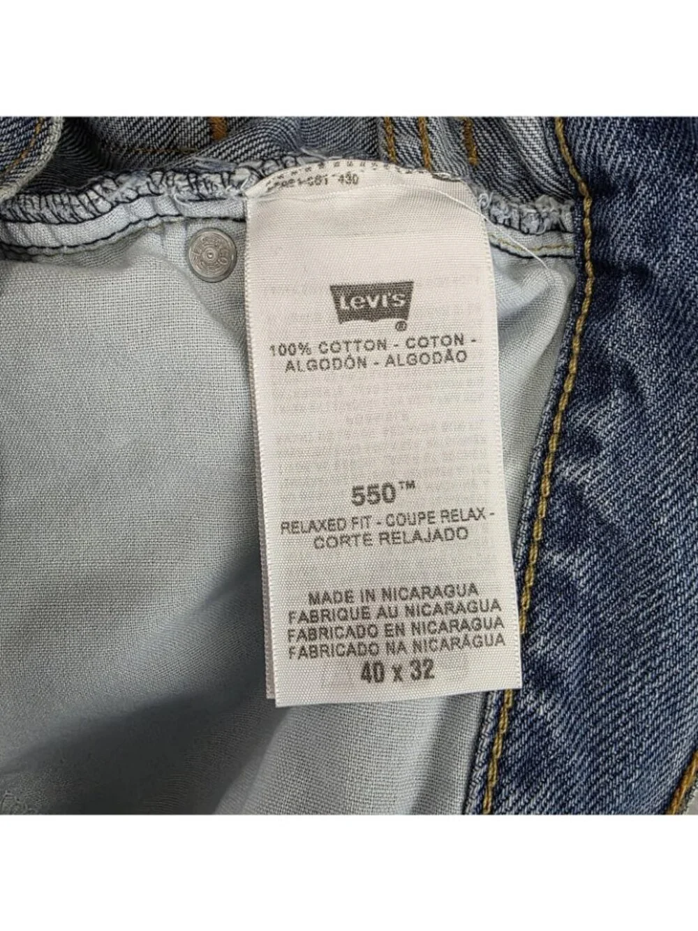 Levi's 550 Relaxed Fit Jeans Mens 40x32 Blue Light Wash Tapered Denim NWT